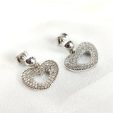 Boucles d’Oreilles Cœur Scintillant en Argent 925 Boucles d’Oreilles Cœur Scintillant en Argent 925