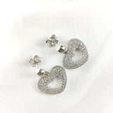 Boucles d’Oreilles Cœur Scintillant en Argent 925 Boucles d’Oreilles Cœur Scintillant en Argent 925