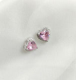 Boucles d’Oreilles Duo Cœur en Argent 925 – Rose & Violet Étincelant Boucles d’Oreilles Duo Cœur en Argent 925 – Rose & Violet Étincelant
