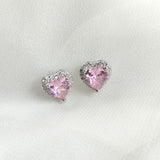 Boucles d’Oreilles Duo Cœur en Argent 925 – Rose & Violet Étincelant Boucles d’Oreilles Duo Cœur en Argent 925 – Rose & Violet Étincelant