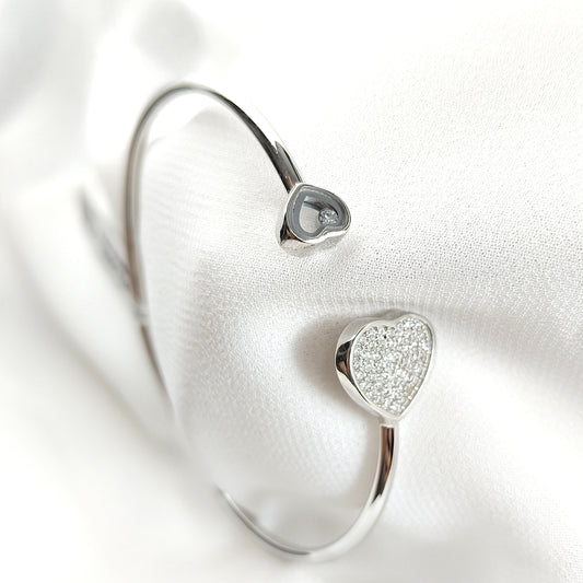 Bracelet Cœur Ouvert en Argent 925 – Élégance Minimaliste