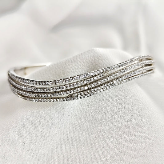 Bracelet Multi-Rangs en Argent 925 – Éclat de Zircons