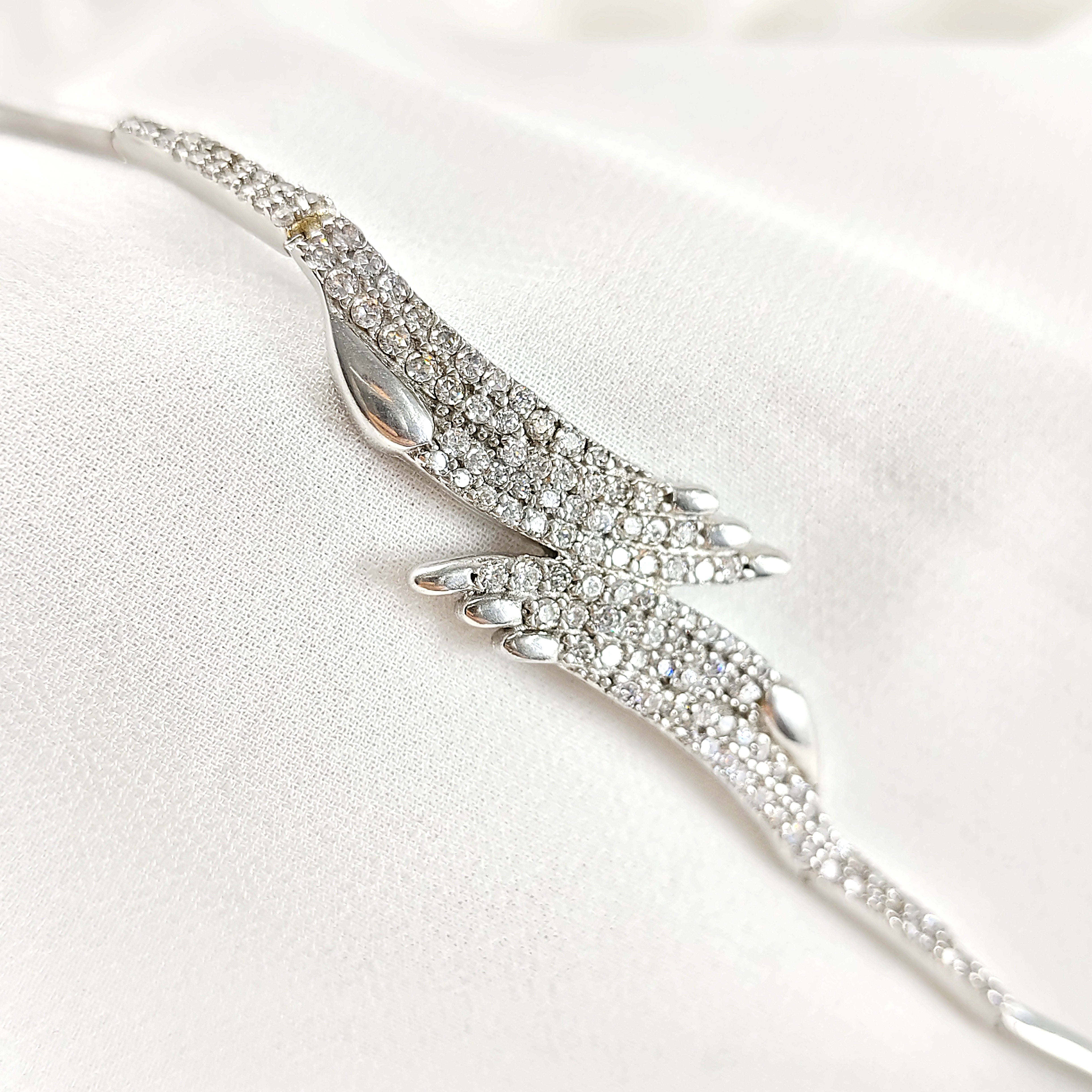 Bracelet Ailes Étincelantes en Argent 925 – Zircons Pavés Bracelet Ailes Étincelantes en Argent 925 – Zircons Pavés