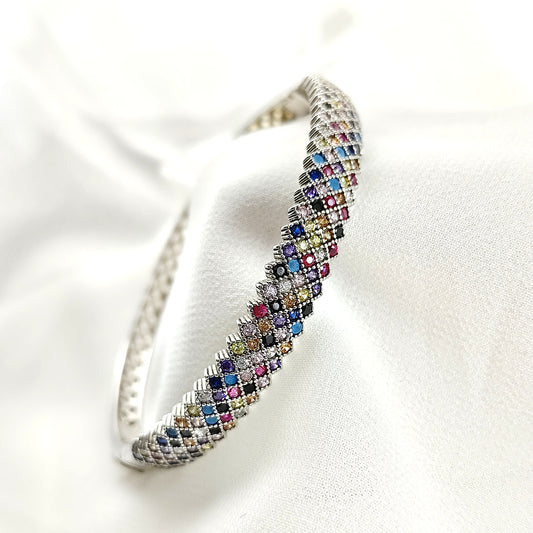 Bracelet en Argent 925 avec Pierres Multicolores