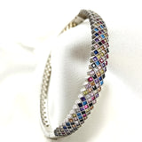 Bracelet en Argent 925 avec Pierres Multicolores Bracelet en Argent 925 avec Pierres Multicolores