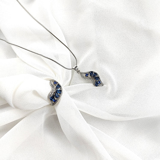 Parure Élégance Océan –  en Argent 925 avec Pierres Bleues