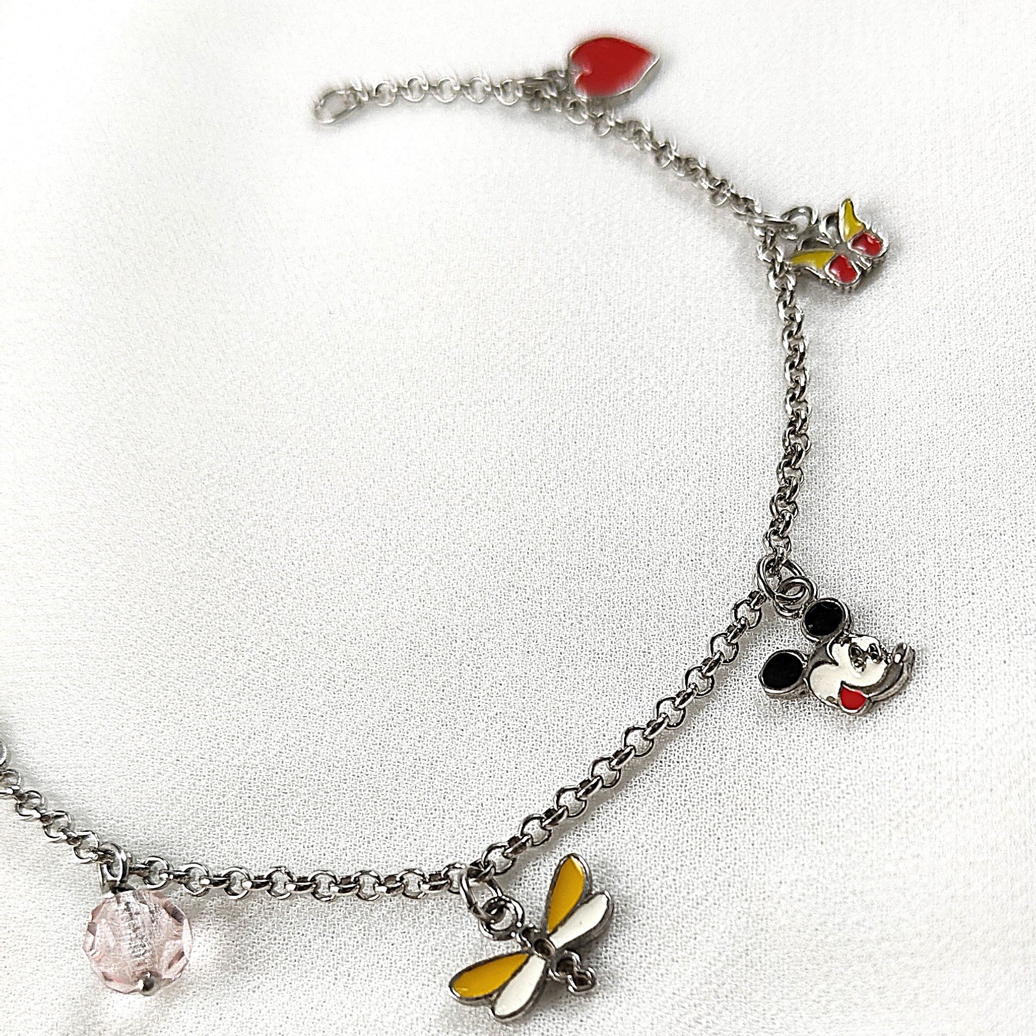 Gourmette en Argent 925 avec Breloques Ludiques Émaillées 🌸🦋✨ Gourmette en Argent 925 avec Breloques Ludiques Émaillées 🌸🦋✨