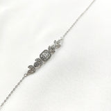 Gourmette en Argent 925 Motif Floral et Zircons Gourmette en Argent 925 Motif Floral et Zircons