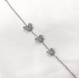 Gourmette en Argent 925 Papillons Pavés de Zircons Gourmette en Argent 925 Papillons Pavés de Zircons