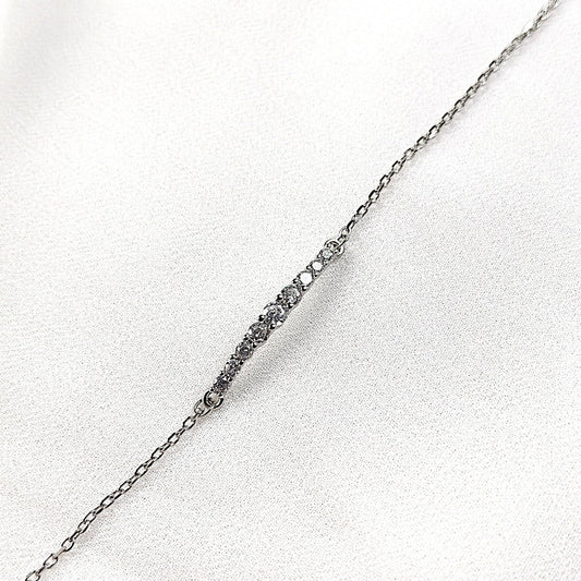 Gourmette en Argent 925 Ligne de Zircons Éclatants