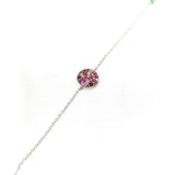 Gourmette en Argent 925 Médaillon Rond Multicolore Gourmette en Argent 925 Médaillon Rond Multicolore