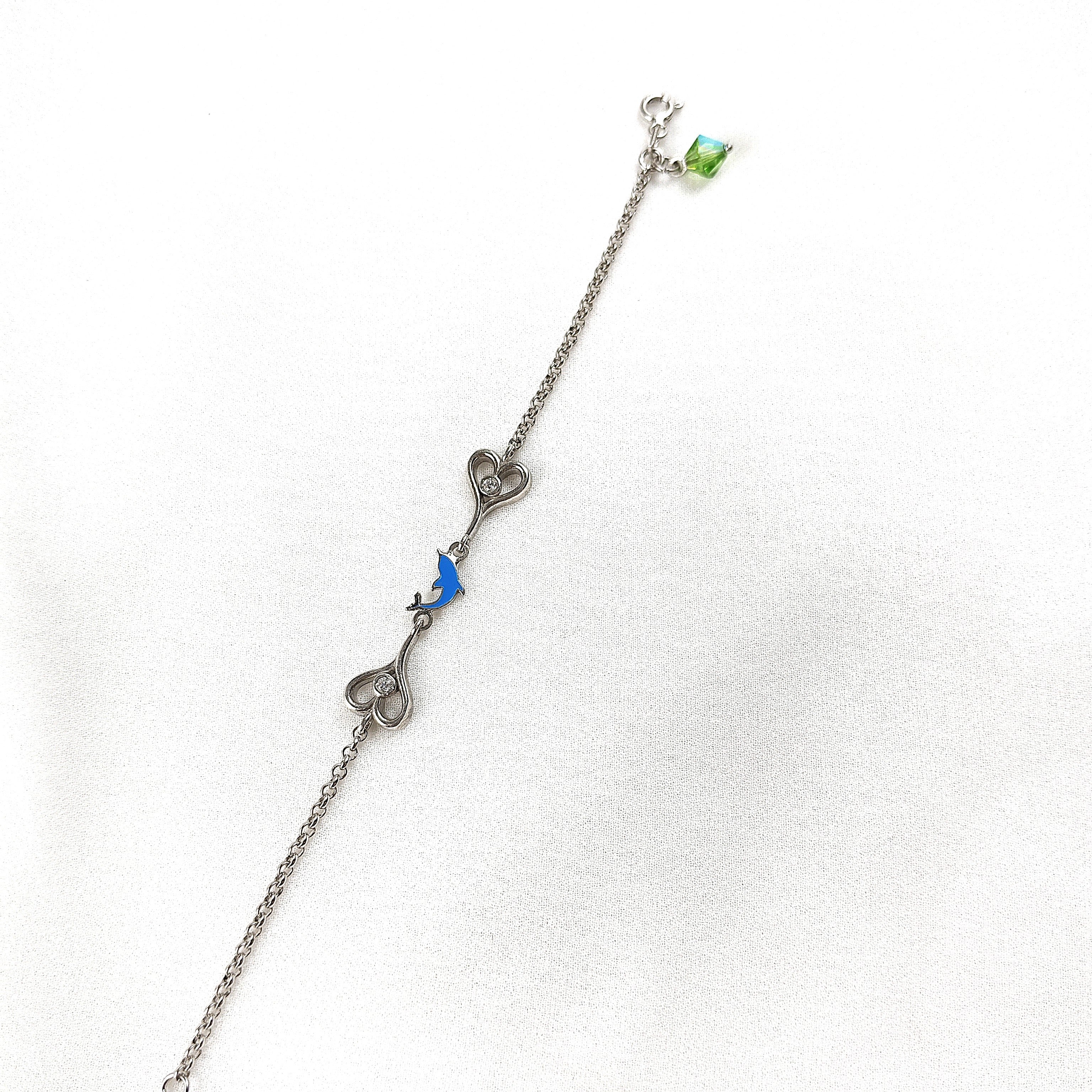Gourmette en Argent 925 avec Oiseaux et Cœurs Cristallisés 🕊️💙✨ Gourmette en Argent 925 avec Oiseaux et Cœurs Cristallisés 🕊️💙✨