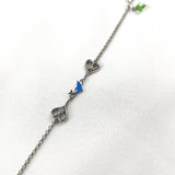 Gourmette en Argent 925 avec Oiseaux et Cœurs Cristallisés 🕊️💙✨ Gourmette en Argent 925 avec Oiseaux et Cœurs Cristallisés 🕊️💙✨