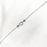 Gourmette en Argent 925 Cœur Cristallisé Élégant Gourmette en Argent 925 Cœur Cristallisé Élégant