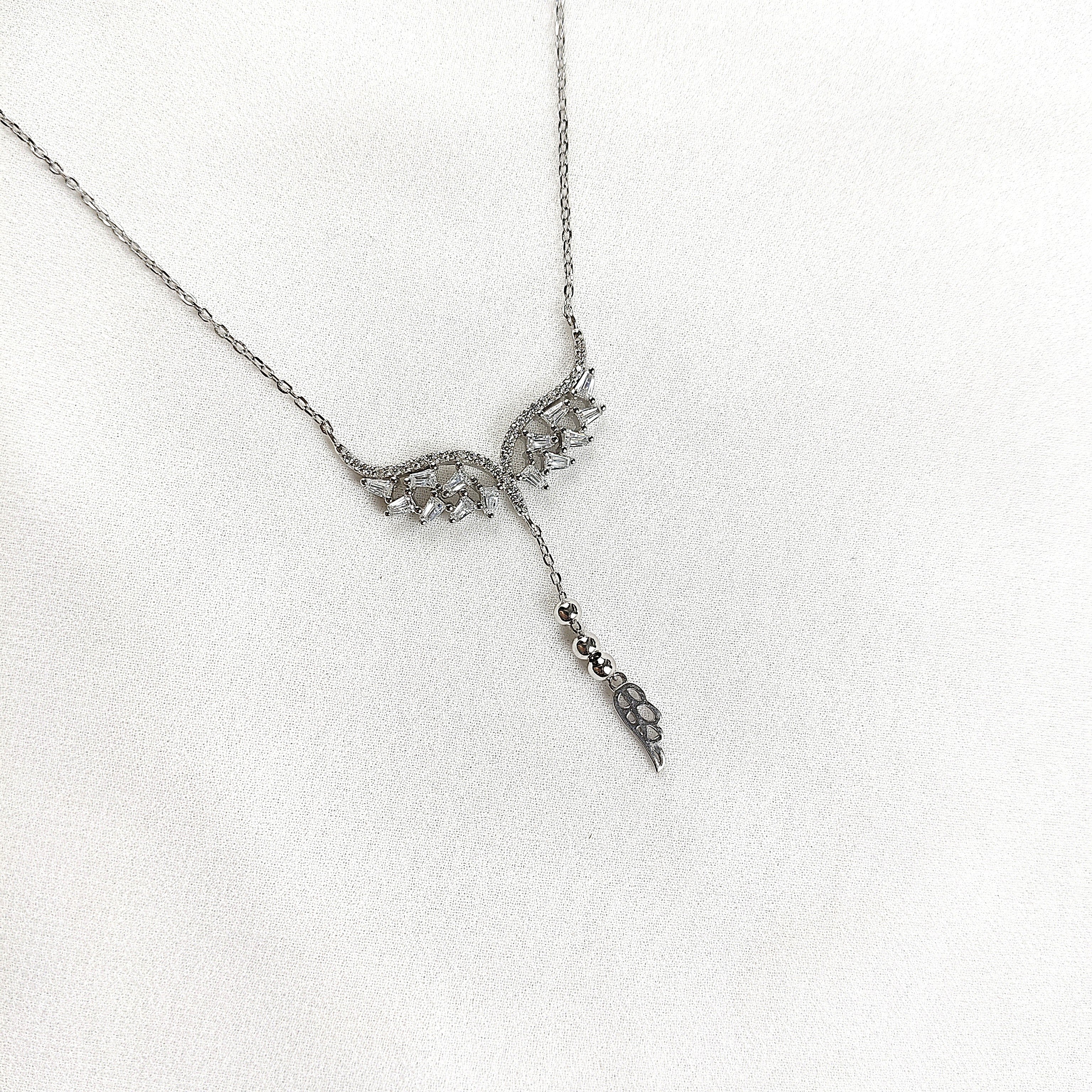 Chaîne en Argent 925 Ailes d’Ange Cristallisées Chaîne en Argent 925 Ailes d’Ange Cristallisées