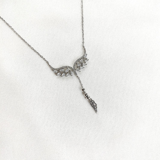 Chaîne en Argent 925 Ailes d’Ange Cristallisées