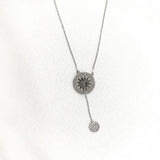 Chaîne en Argent 925 Médaillon Étoile Cristallisée Chaîne en Argent 925 Médaillon Étoile Cristallisée