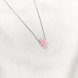 Chaîne en Argent 925 avec Pendentif Rose Étincelant Chaîne en Argent 925 avec Pendentif Rose Étincelant