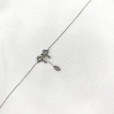 Gourmette en Argent 925 avec Noeud Papillon et Pendentif Goutte Gourmette en Argent 925 avec Noeud Papillon et Pendentif Goutte