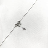 Gourmette en Argent 925 avec Noeud Papillon et Pendentif Goutte Gourmette en Argent 925 avec Noeud Papillon et Pendentif Goutte