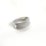 Bague en Argent Rhodié Pavée de Zircons – Brillance Élégante Bague en Argent Rhodié Pavée de Zircons – Brillance Élégante