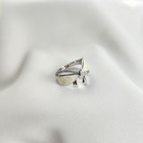 Bague en Argent 925 Plaqué Rhodium – Nœud Élégant & Cristaux Zircon Bague en Argent 925 Plaqué Rhodium – Nœud Élégant & Cristaux Zircon