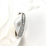 Bracelet jonc en argent rhodié avec incrustation de zircons scintillants Bracelet jonc en argent rhodié avec incrustation de zircons scintillants