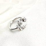 Bague Argent 925 Ouverte avec Zirconium et Perle Élégante Bague Argent 925 Ouverte avec Zirconium et Perle Élégante