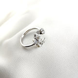 Bague Argent 925 Ouverte avec Zirconium et Perle Élégante Bague Argent 925 Ouverte avec Zirconium et Perle Élégante