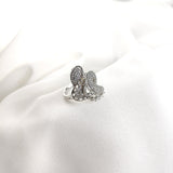 Bague en argent rhodié design papillon pavée de zircons Bague en argent rhodié design papillon pavée de zircons