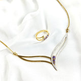 Parure en plaqué or avec zircon violet – Élégance et modernité Parure en plaqué or avec zircon violet – Élégance et modernité
