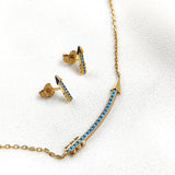 Parure en plaqué or flèche avec pierres turquoise Parure en plaqué or flèche avec pierres turquoise