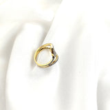 Bague en plaqué or design entrelacé pavée de zircons Bague en plaqué or design entrelacé pavée de zircons