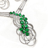 Parure en Argent Rhodié avec Zircons Verts Parure en Argent Rhodié avec Zircons Verts
