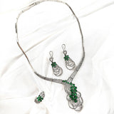Parure en Argent Rhodié avec Zircons Verts Parure en Argent Rhodié avec Zircons Verts