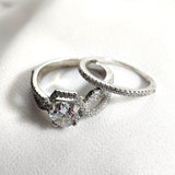 Bague en argent 925 duo serti zircon – Élégance éternelle Bague en argent 925 duo serti zircon – Élégance éternelle