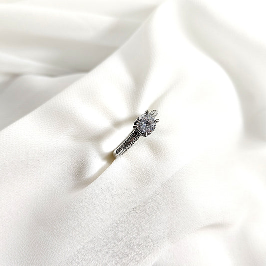 Bague en argent 925 solitaire diamanté – Élégance éternelle