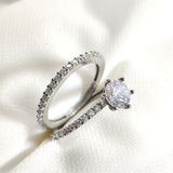 Bague en argent 925 double anneau zircon – Éclat éternel Bague en argent 925 double anneau zircon – Éclat éternel