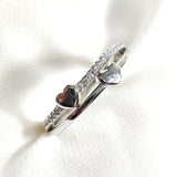Bague en argent 925 double anneau avec cœurs – Amour Éternel Bague en argent 925 double anneau avec cœurs – Amour Éternel