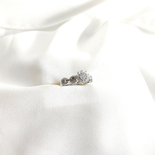 Bague en argent 925 fleur de diamant – Douceur Éternelle