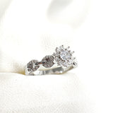 Bague en argent 925 fleur de diamant – Douceur Éternelle Bague en argent 925 fleur de diamant – Douceur Éternelle