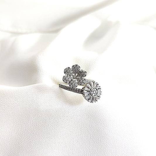 Bague en argent 925 fleurs éclatantes – Élégance florale