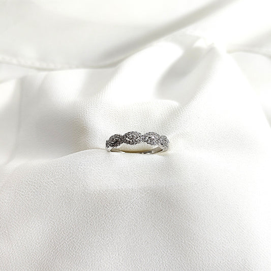 Bague en argent 925 sertie de zircons – Élégance Feuillage