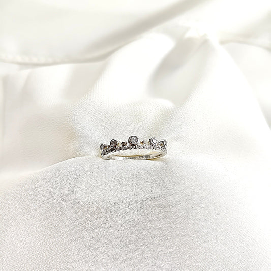 Bague couronne en argent 925 sertie de zircons – Reine d’Éclat