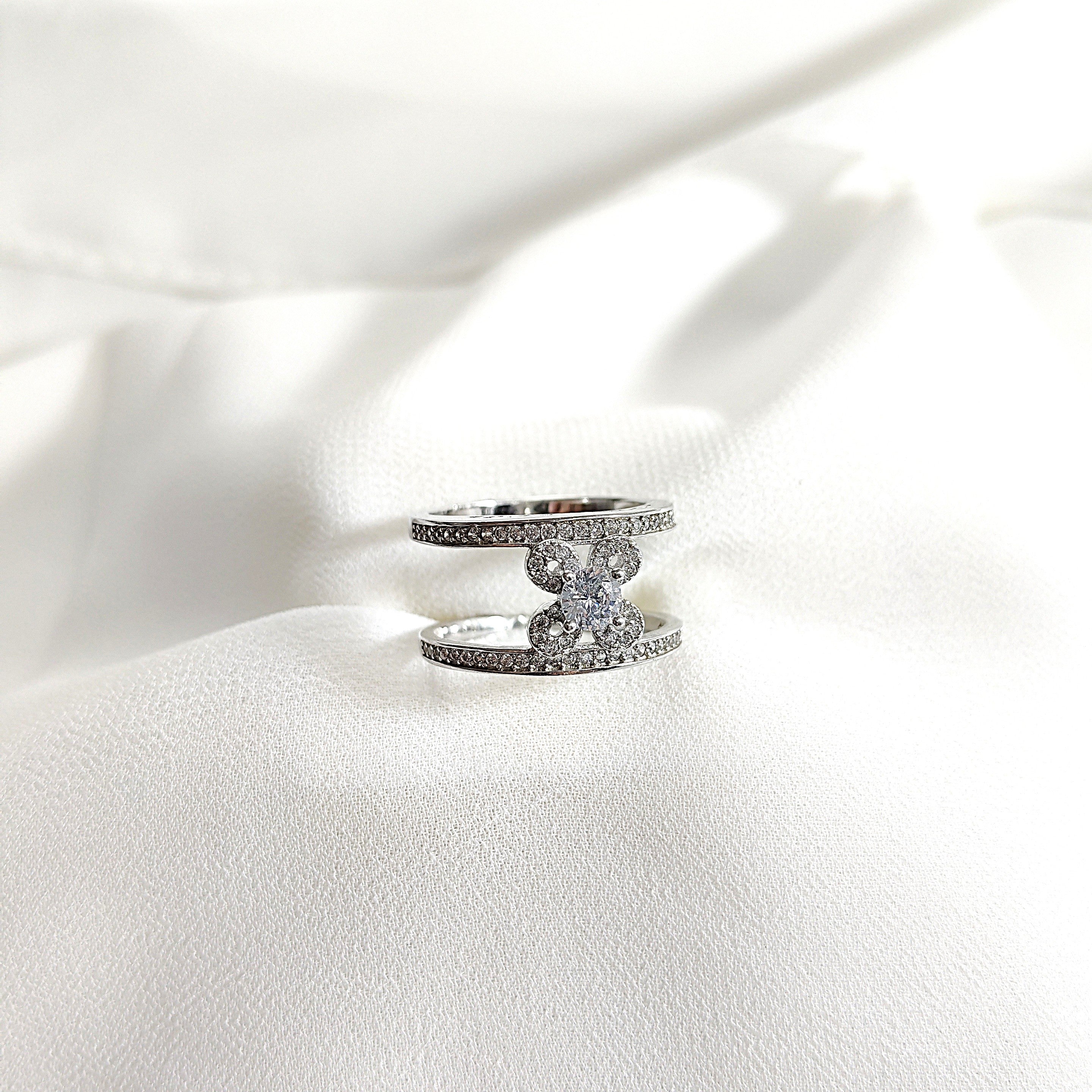 Bague en argent 925 double anneau – Élégance Contemporaine Bague en argent 925 double anneau – Élégance Contemporaine
