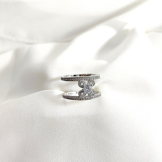 Bague en argent 925 double anneau – Élégance Contemporaine