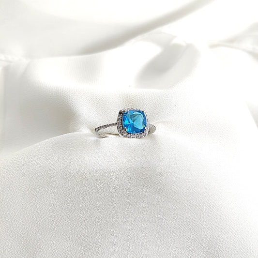 Bague en argent 925 avec pierre bleue – Éclat Azur