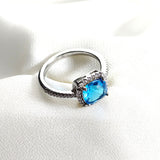 Bague en argent 925 avec pierre bleue – Éclat Azur Bague en argent 925 avec pierre bleue – Éclat Azur