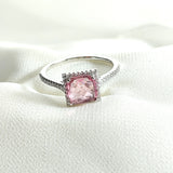 Bague en argent 925 avec pierre rose – Douceur Rosée Bague en argent 925 avec pierre rose – Douceur Rosée