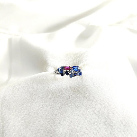 Bague en argent 925 multicolore – Harmonie Céleste